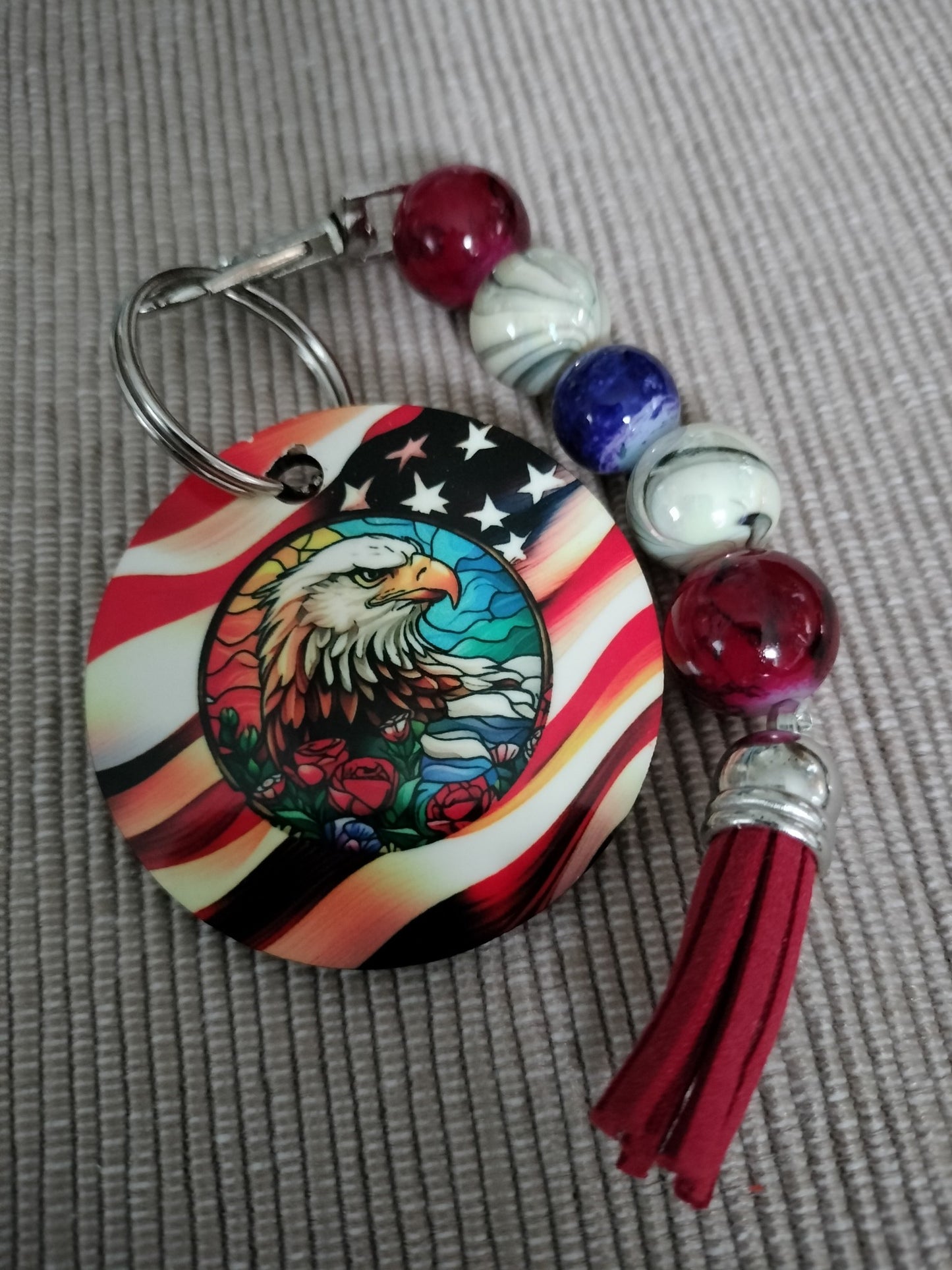 Beaded Key Ring  - American Eagle