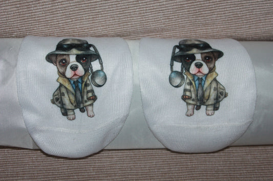 Boston Terrier Socks - Detective