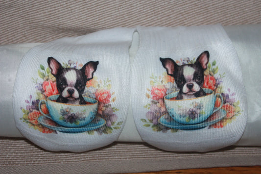 Boston Terrier Socks - Tea Cup