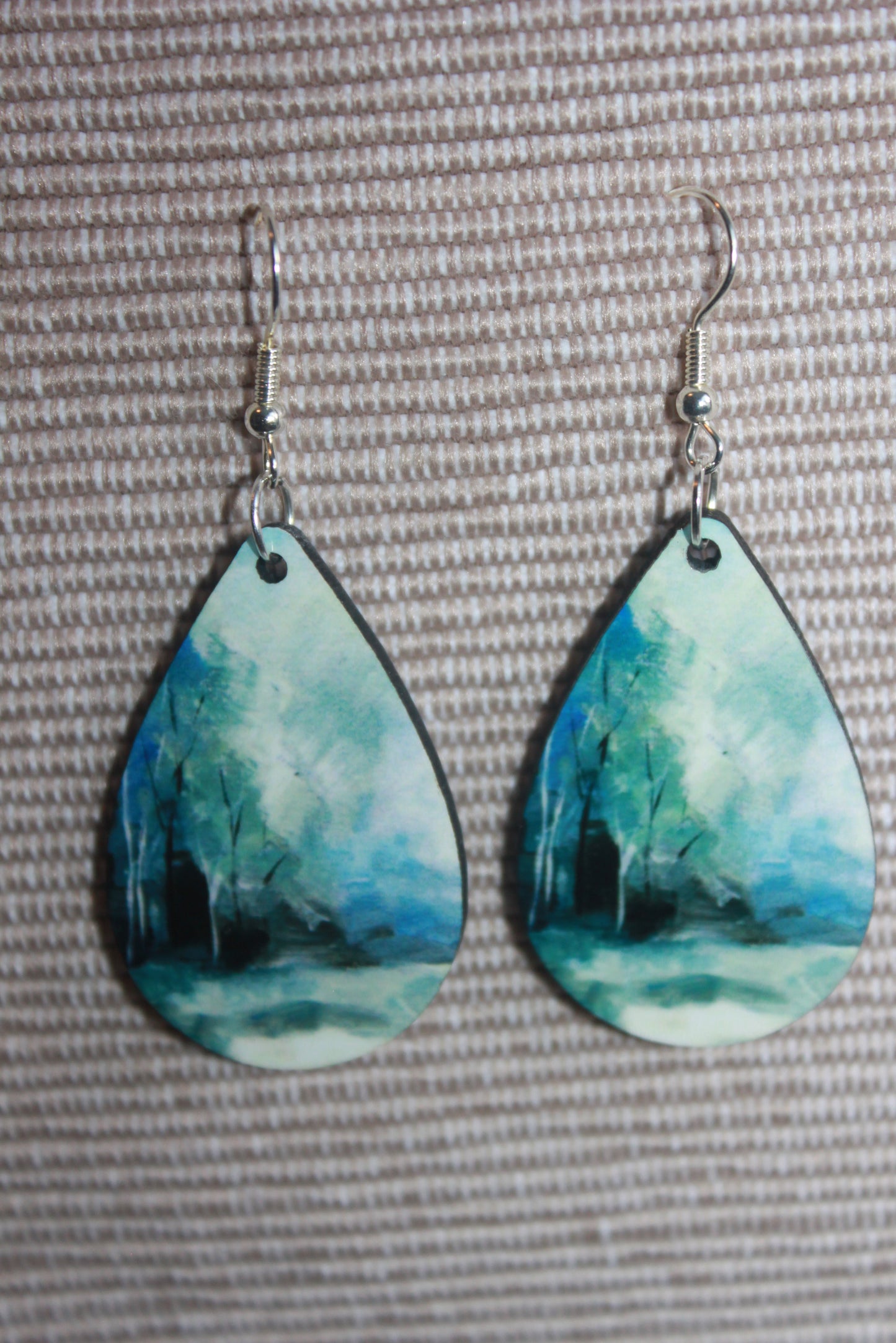 Tear drop Earrings - Winter snow