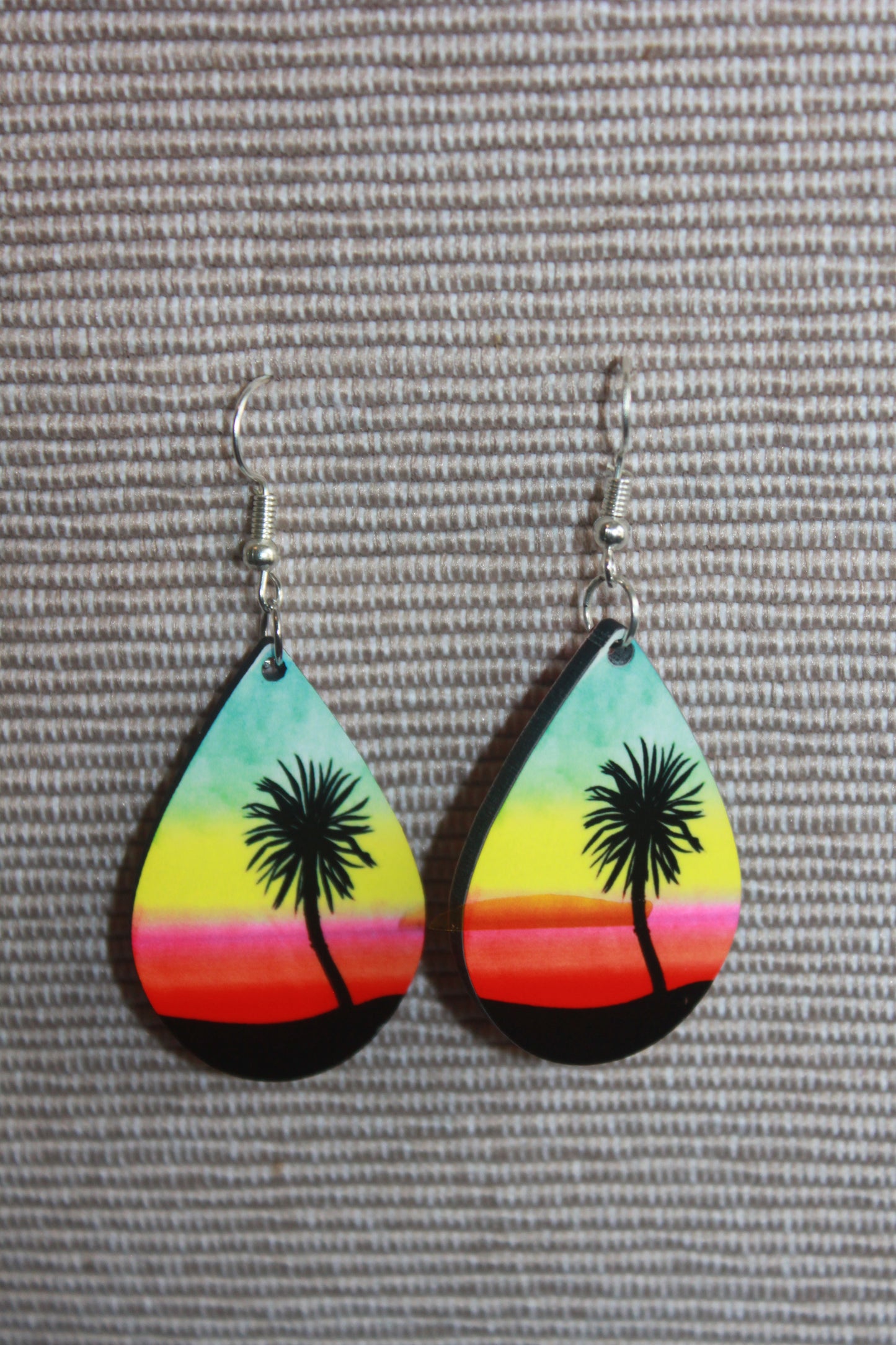 Tear drop Earrings - Palm Trees