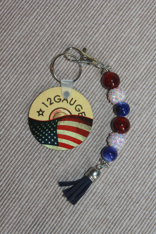 Beaded Key Ring  - 12 Gauge