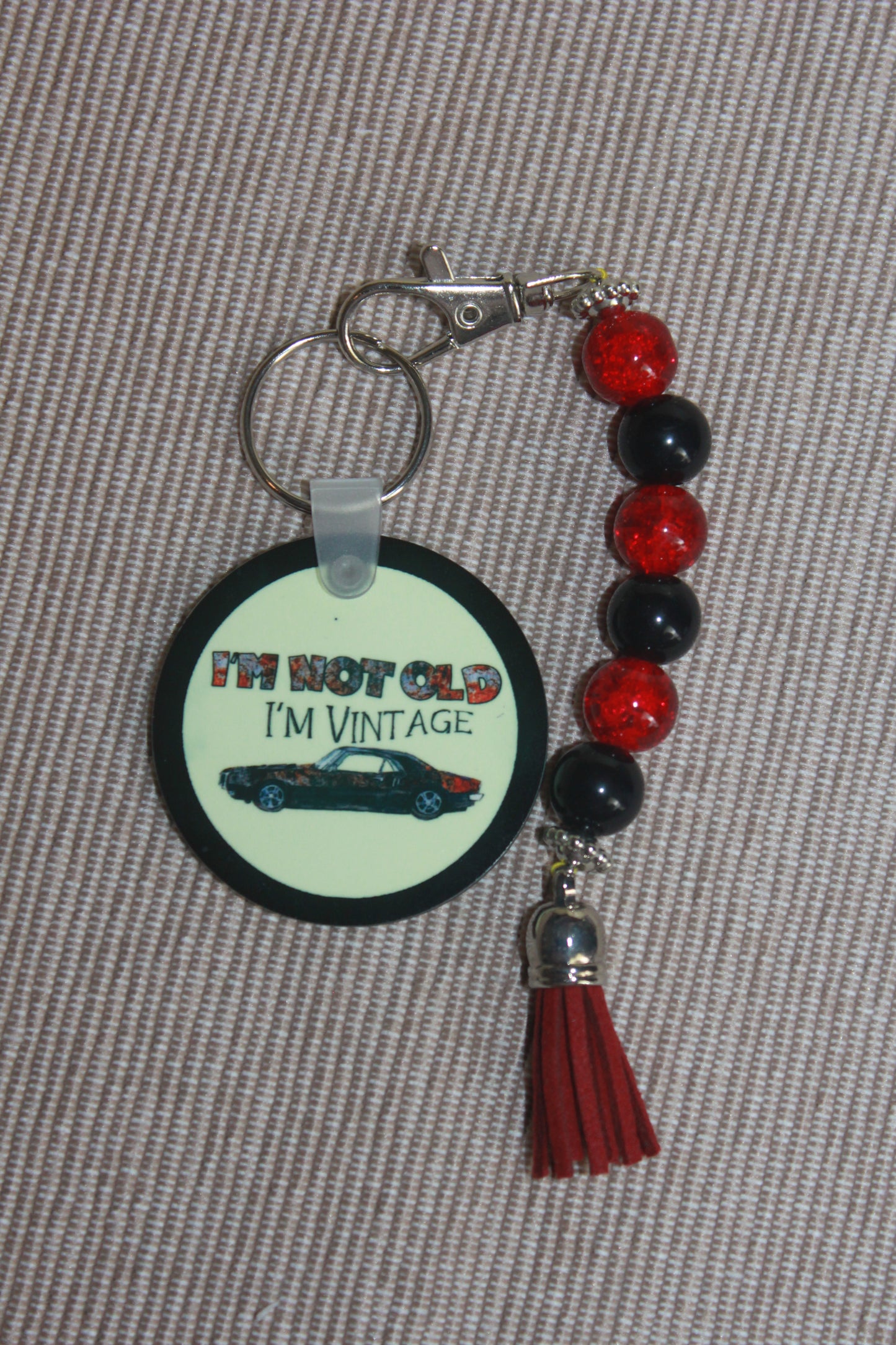 Beaded Key Ring  - Not Old Vintage