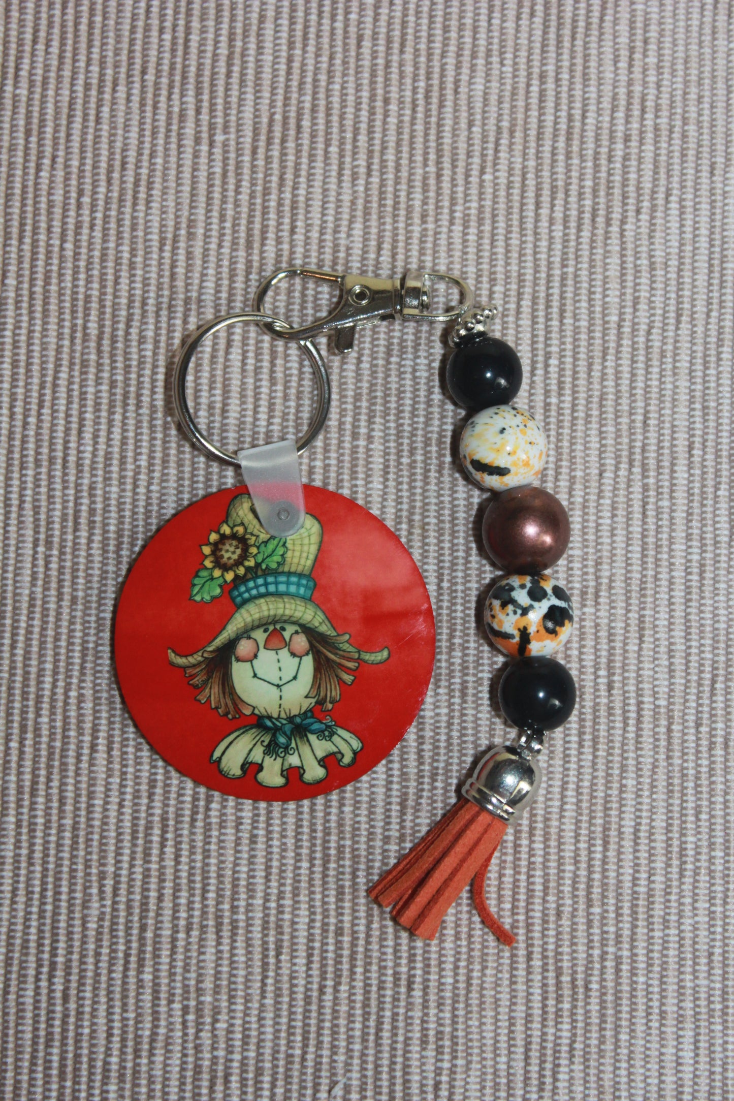 Beaded Key Ring  - Happy Fall