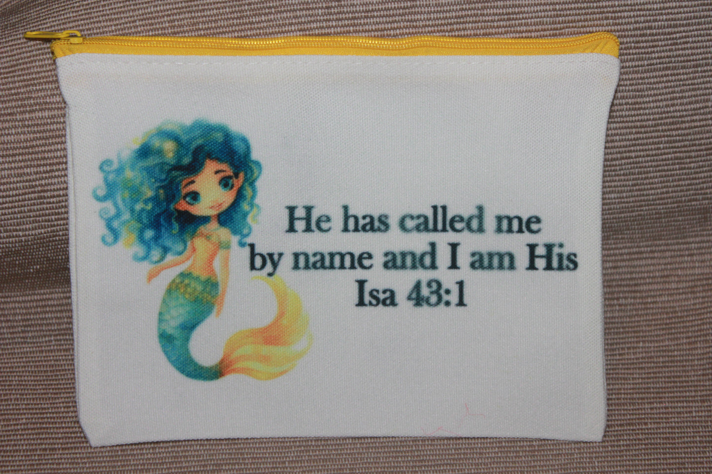 Scripture canvas bag - MERMAID YELLOW CALLED ME BY NAME