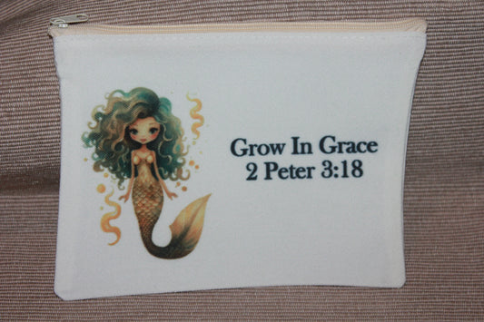 Scripture canvas bag - MERMAID BROWN GROW IN GRACE