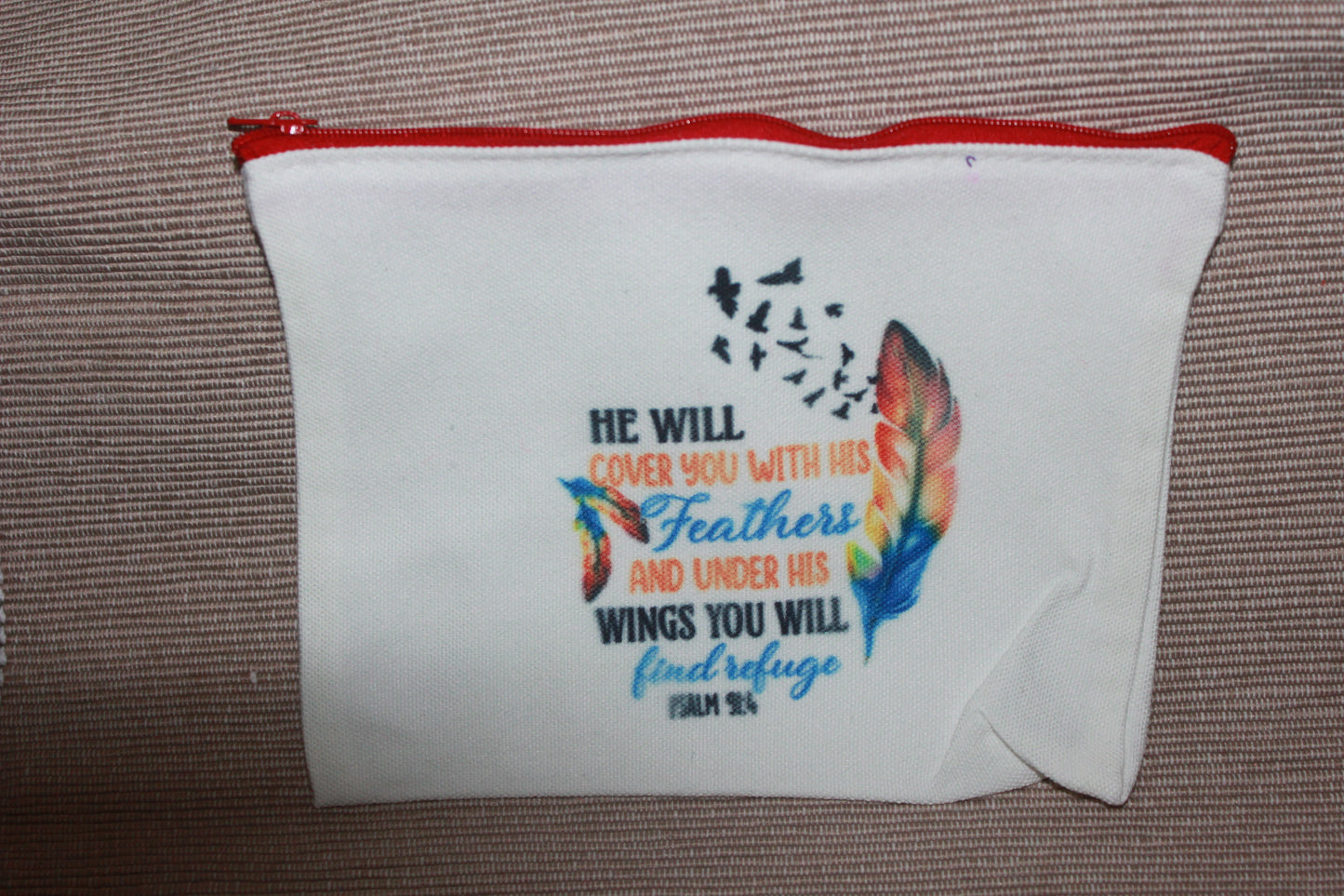 Adult Scripture Canvas Bag - He will cover you