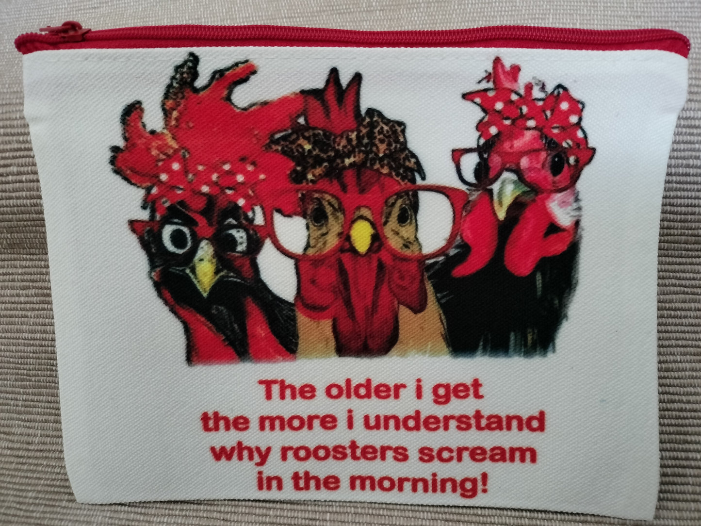 Adult Funny Canvas Bag - Roosters scream